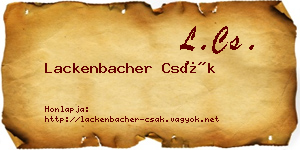 Lackenbacher Csák névjegykártya